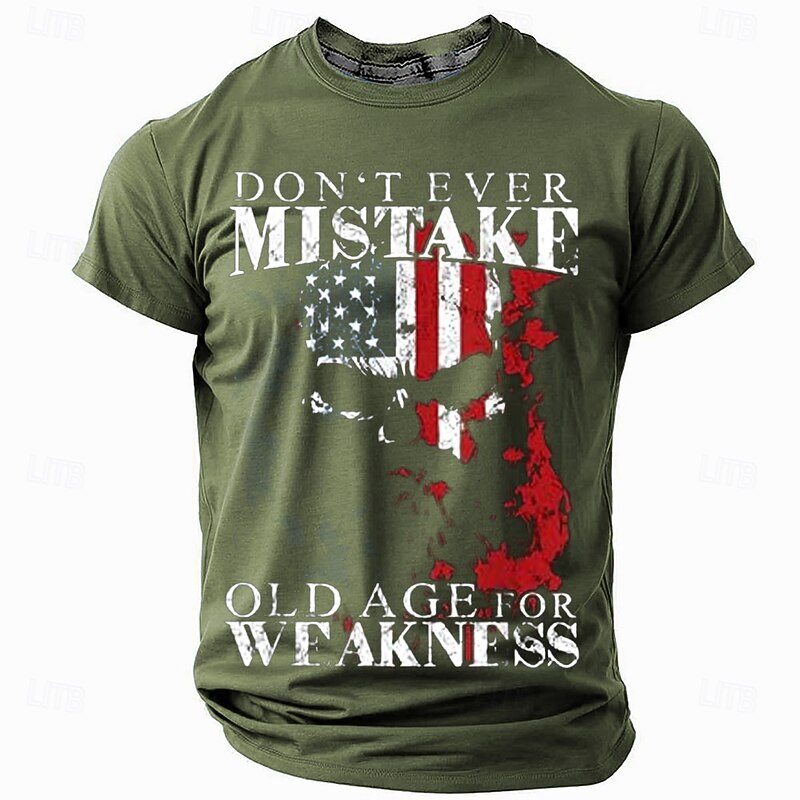 Patriotic T Shirts For Men Funny Slang T Shirt Short Sleeve T shirt 3D Print Crew Neck Round Neck Shirt Fashion Daily Basic Street Casual Daily Black Blue Green Summer Spring All Seasons Clothing3