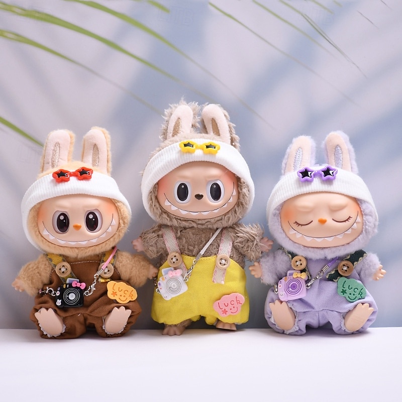 Dolls Clothes Set for 15cm/17cm Dolls Accessories 3 Piece Set Outfits for Doll Handcrafted Stylish Doll Clothes for Doll (NO Doll)