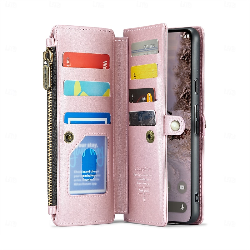 Phone Case For Google Pixel 9 Pro XL Pixel 8 Pro Pixel 8 Pixel 9 Wallet Case with Lanyard with Wrist Strap Kickstand TPU PU Leather2