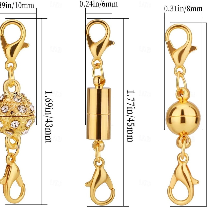 12pcs/set Magnetic Necklace Clasps and Closures for Jewelry, Strong Secure Snap Lock, Easy to Use for Arthritis, DIY Repair, Bracelet Extender Connector2