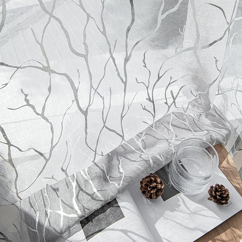 Lace Jacquard Embroidered Curtains, Ready-Made Sand Curtains, Perfect for Living Room, Balcony, Study, Bedroom, Home Office, Dining Room4