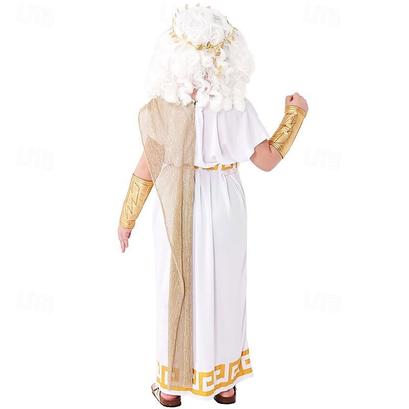 Ancient Greek God Zeus, Apollo, Hermes Historical Outfits - Kid's Performance, Educational Dress Up, School Event, Halloween, Carnival, World Book Day Costume (Excludes Wigs & Beards)3