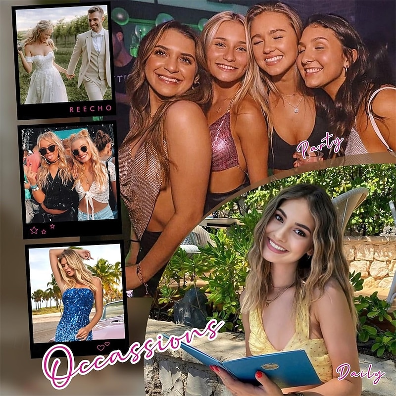 Clip in Hair Extensions - 4PCS 12 Short Curly Wavy Brown Hair Extensions with Invisible Lace Weft and Highlights2