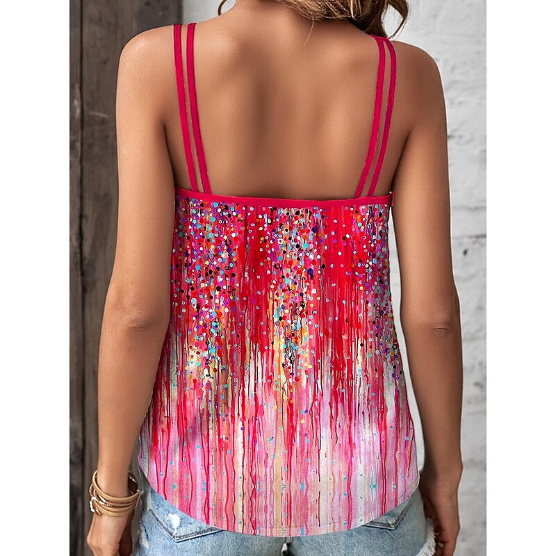 Women's Camisole Tank Top Ombre Floral Graphic Vintage Stylish Sleeveless Scoop Neck Regular Tops Daily Holiday Print Yellow Red Blue Purple Green Summer Spring2