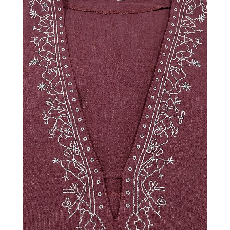 Men's Shirt Summer Shirt Casual Shirt Beach Shirt Black Red Long Sleeve Plain Viking Deep V Vacation Hawaiian Print Clothing Apparel Fashion Casual Comfortable4