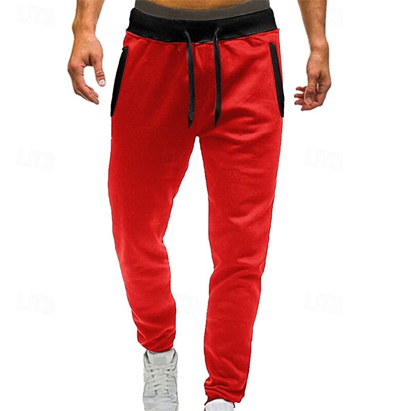 Men's Athletic Pants Sweatpants Joggers Trousers Pocket Elastic Waist Drawstring Plain Comfort Sports Outdoor Daily Fashion Casual Wine Army Green Micro-elastic2