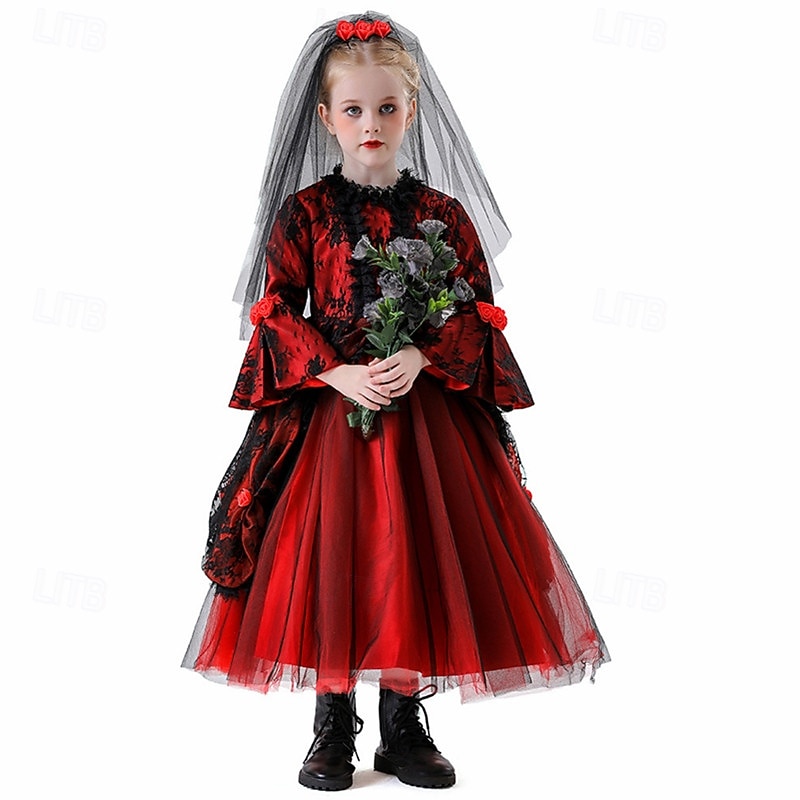 Vampire Halloween Masquerade Halloween Kid's Girls' Halloween Carnival Children's Day Carnival Halloween Easy Halloween Costumes Dress Up2