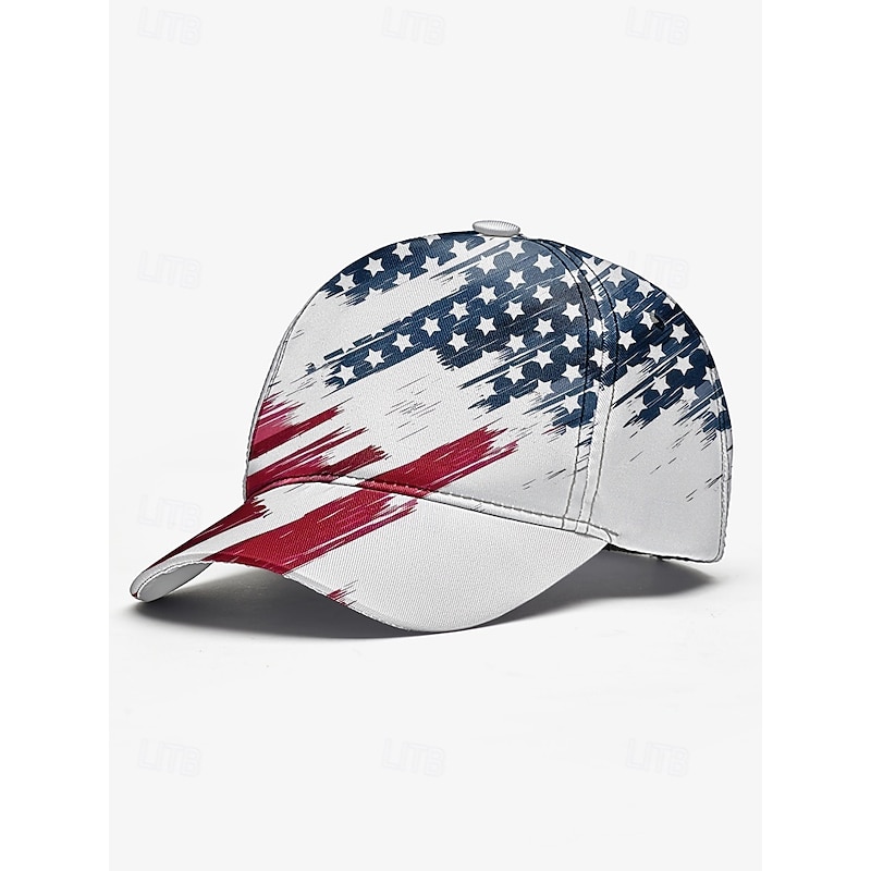 Men's American Flag Baseball Cap – Patriotic Adjustable Hat with Distressed USA Print for Outdoor Sports, 4th of July and Casual Wear4