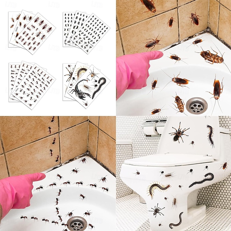 Scary Insect Wall Stickers Prank Bug Decals, Cockroach Fly Ant Centipede Scorpion Horror Stickers for Home Halloween Party Decoration and Gag Gifts2