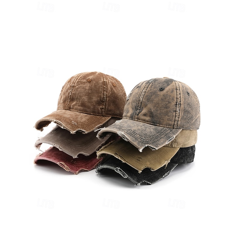 Men's Vintage Distressed Denim Baseball Cap – Adjustable Washed Cotton Hat for Outdoor Sports, Travel and Casual Wear3