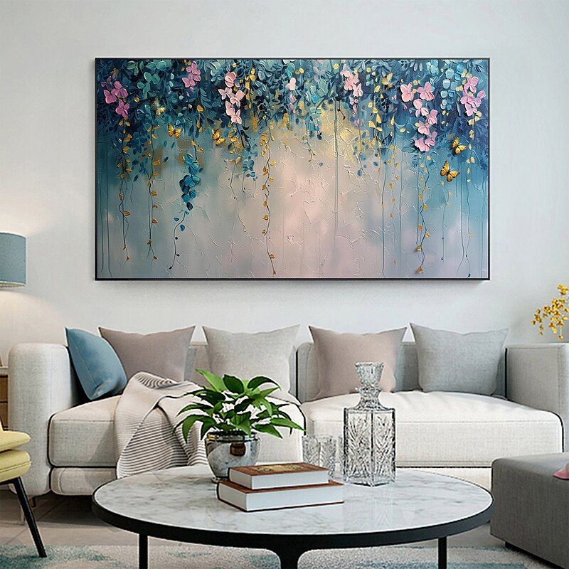 Handmade Original Minimalist Flower Oil Painting On Canvas Abstract Landscape Wall Art for Home Decor With Stretched Frame Without Inner Frame Painting2