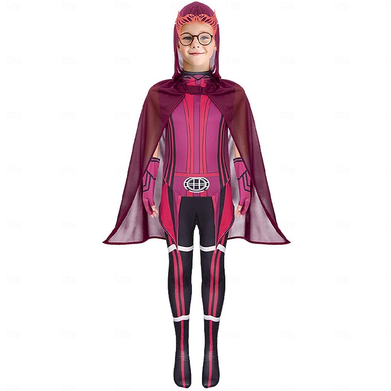 Scarlet Witch Superhero Group Costume Bodysuits Onesie Costume Adventure Movie Cosplay Movie Cosplay for Unisex Boys Girls' Kid's Adults' Halloween Carnival World Book Day Performance Educational3