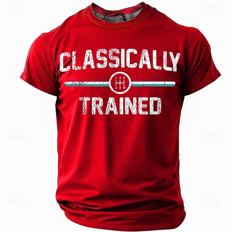 Men's Classically Trained Manual Gear Shift Driving Graphic Short Sleeve T-Shirt4