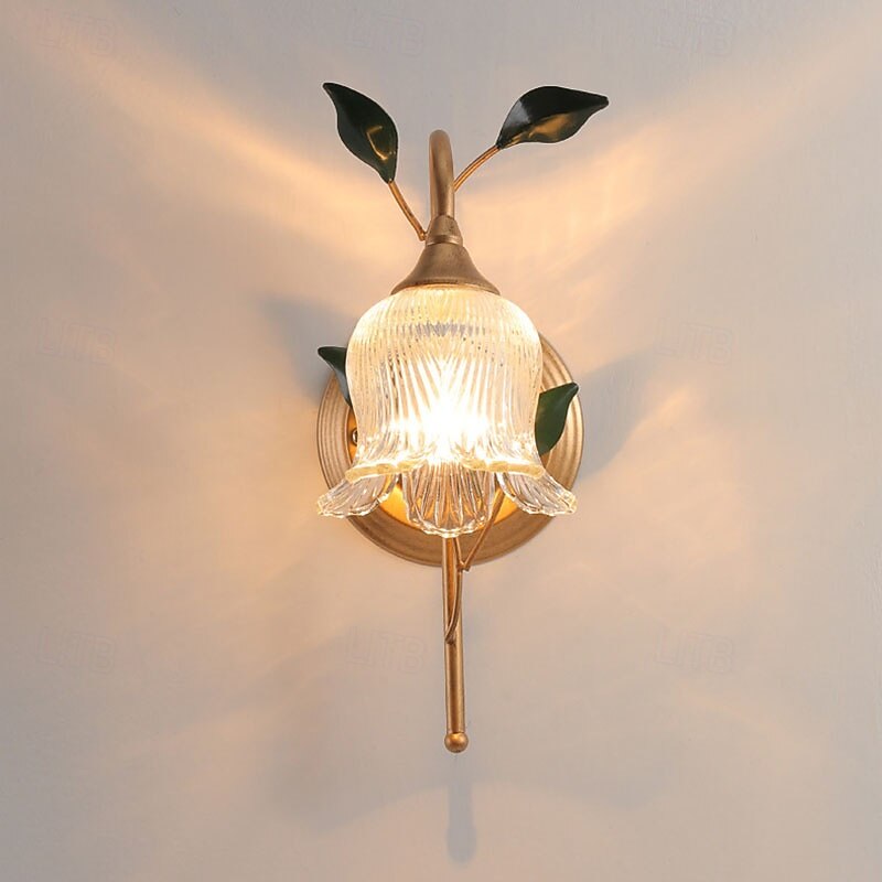 Modern Brass Wall Light Minimalist Sconces Glass Shade Wall Lamps  110-240V3
