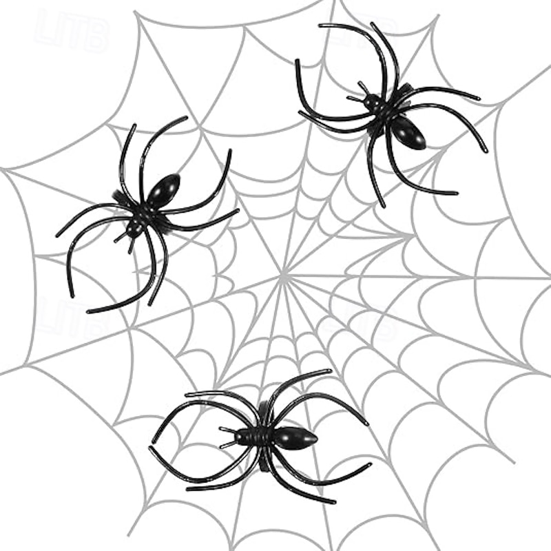 20/50pcs Halloween Spider Ring, Realistic Plastic Spider Costume Accessory for Halloween Party, Scary Spider Ring for Ghost Festival2