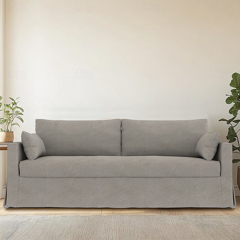 Sofa Cover Siutable For HYLTARP Sofa Solid Color Quilted Velvet Slipcovers3