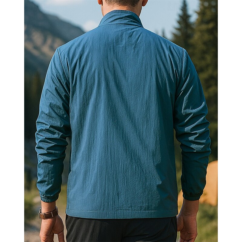 Men's Outdoor Jacket Hiking Jacket Sport Jacket Outdoor Waterproof Windproof Breathable Quick Dry Hiking Outfits Hiking Clothes Spring Autumn / Fall Jacket Tennis Golf Running Solid Color Dark Grey2