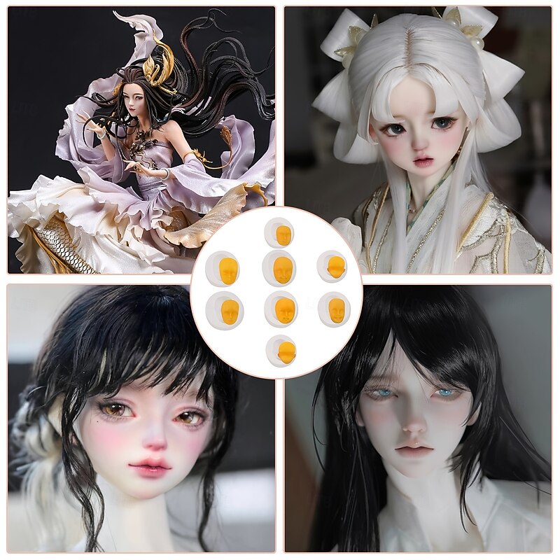 Silicone Face Molds for Crafting 8pcs BPA-Free Silicone Face Molds - Ideal for Cake Decorating Crafts and DIY Projects - Multi-Purpose Molds for Cookies Candy Chocolate and More2