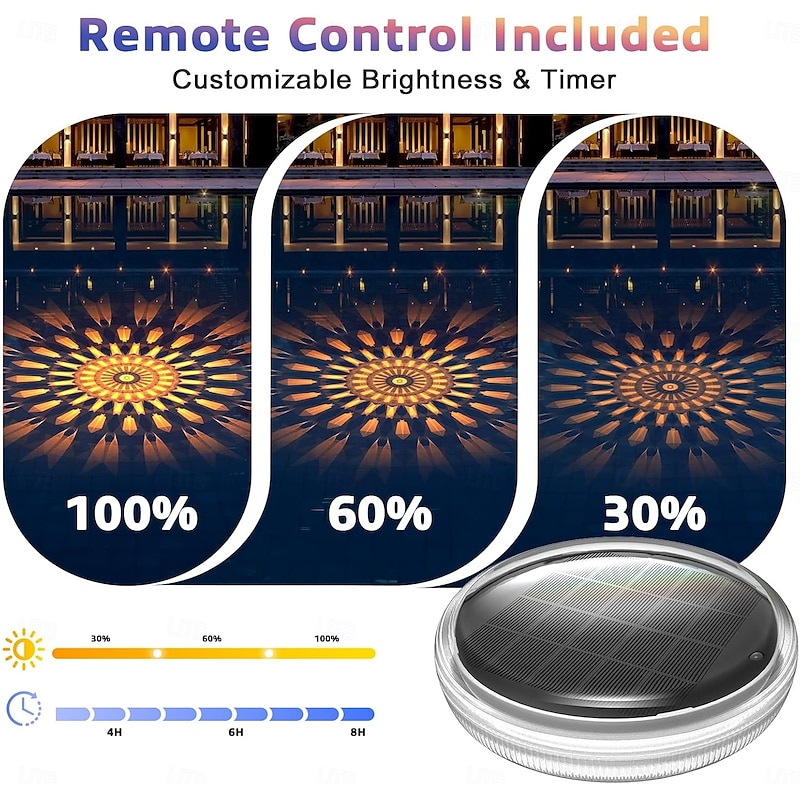 Solar Rechargeable Floating Pool Lights That Float with Remote Control 9 Lighting Timing Mode Waterproof for Inground Pool Bathroom Bathtub Pool Party3