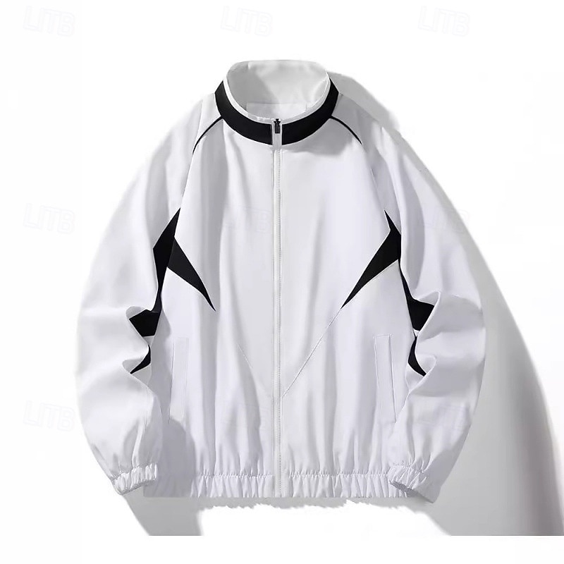 Men's Outdoor Jacket Hiking Jacket Outdoor Waterproof Windproof Hiking Outfits Hiking Clothes Spring Autumn / Fall Top Camping / Hiking / Caving Running Black White3