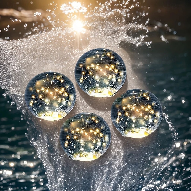 35cm 1/2pcs Solar Floating Pool Light Inflatable Glowing Ball Light LED Color Light with Remote Control Outdoor Waterproof Pool Floating Garden Party Decoration4