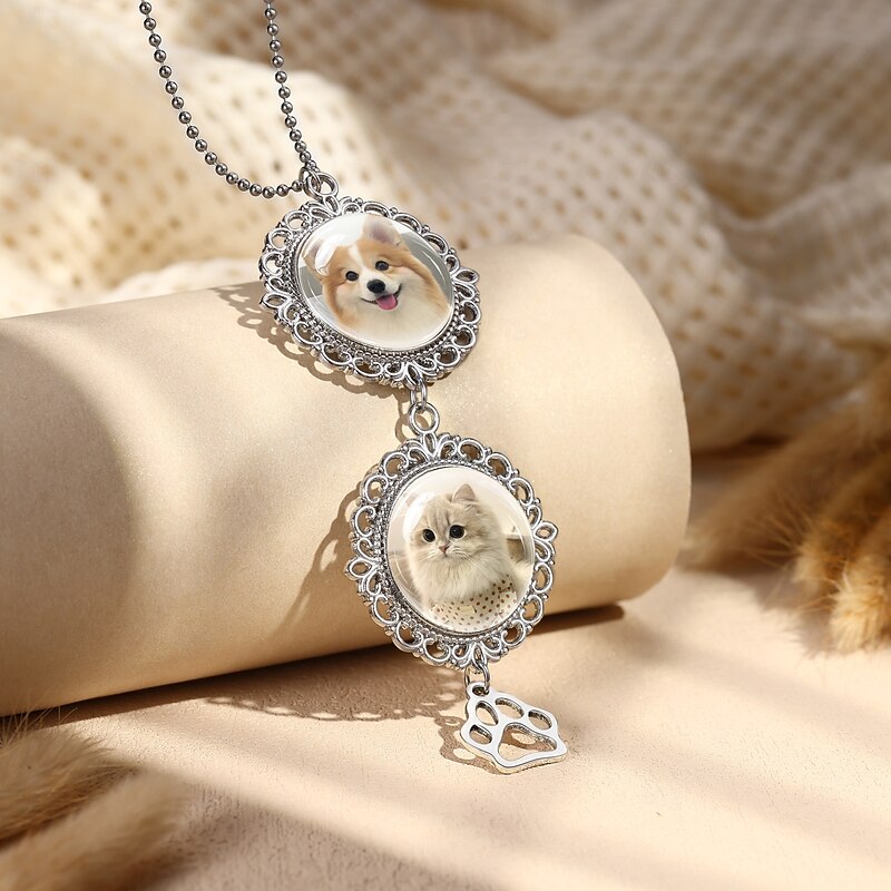 Personalized Memorial Car Rearview Mirror Pendant Custom Pet Photo Hanging Ornament, Memorial Pet Keepsake, Sympathy Gift for Pet Lovers, Car Decoration for Family & Friends