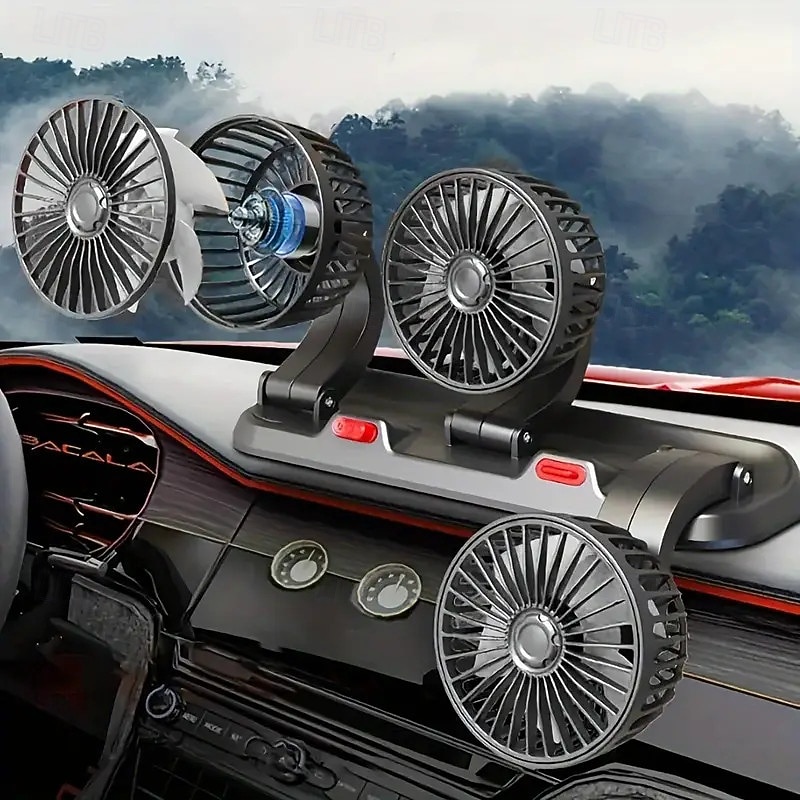 5V Car Fan Triple Head USB Interface Electronic Fan 3-speed Adjustable USB Gadget for Car Cooling Fan Car Computer Accessories - USB Fan Compatible with Notebook Computers3
