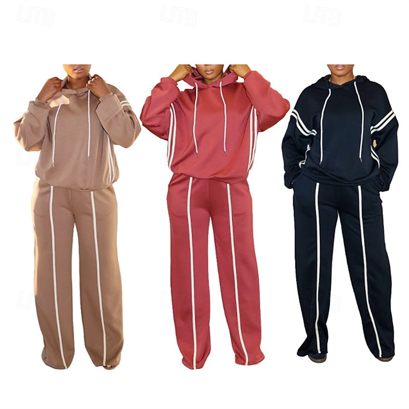 Women's Tracksuit Sweatsuit Activewear Set Pocket Clothing Suit Fall Watermelon Red Black Gym Workout Sports Thermal Warm Windproof Soft Long Sleeve Sport Activewear Micro-elastic Regular Fit