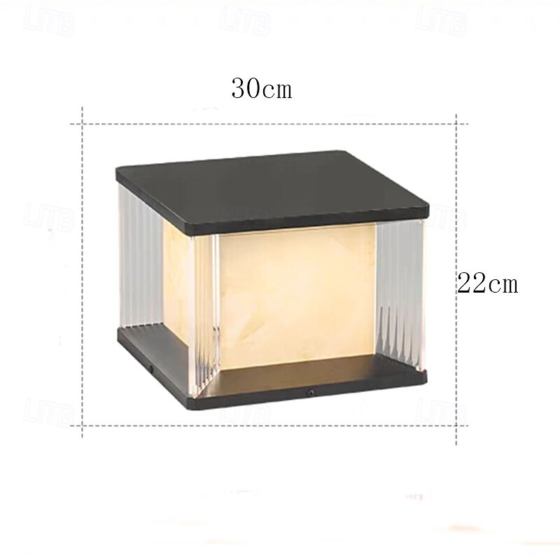 Outdoor Post Lights Fixture Modern Yard Entry Outdoor Column Lights Marble Metal Patio Pillar Lights 110-240V 20W4