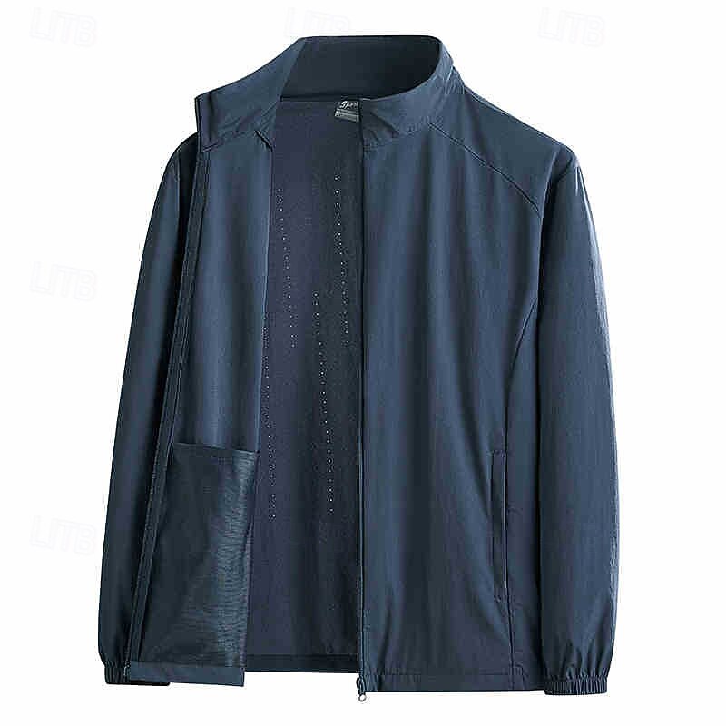 Men's Outdoor Jacket Hiking Jacket Outdoor Sun Protection Breathable Hiking Outfits Hiking Clothes Spring Autumn / Fall Top Camping / Hiking / Caving Running Black Blue Green3