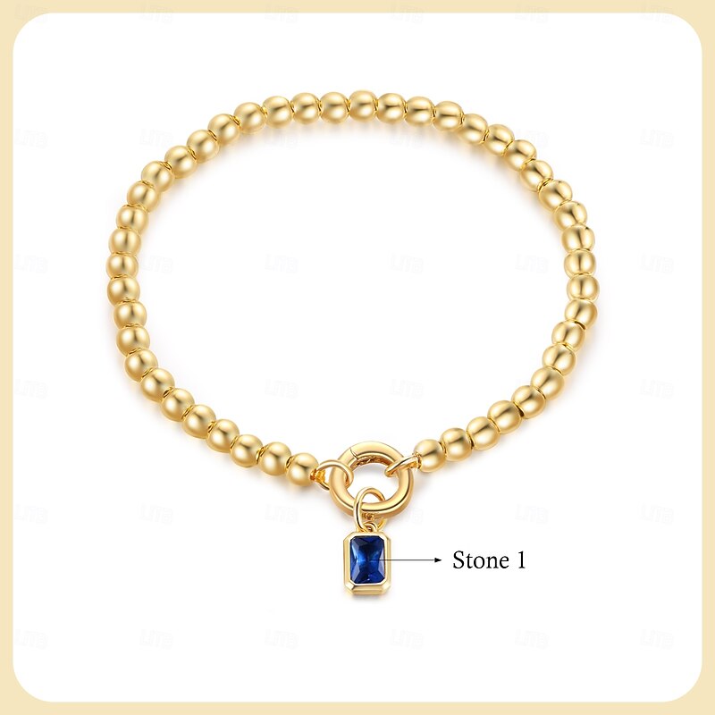 Custom Birthstone Pendant Bracelet, Choose Your Exclusive Birthstones, Romantic Wrist Jewelry Gift for Wife, Mom, Girlfriend, Perfect for Valentine's, Mother's Day, Anniversary3