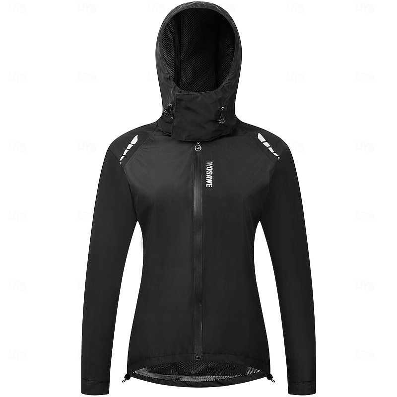 WOSAWE Women's Cycling Jacket Windbreaker Cycling Jersey High Visibility Windproof Rain Waterproof Back Pocket Bike Jacket Tracksuit Mountain Bike MTB Road Bike Cycling City Bike Cycling Black Green3