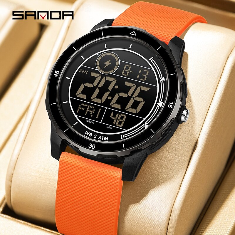 SANDA New 2205 Luxury Student Electronic Watch Outdoor Sports Waterproof Night Light Countdown Student Electronic Digital Watch2