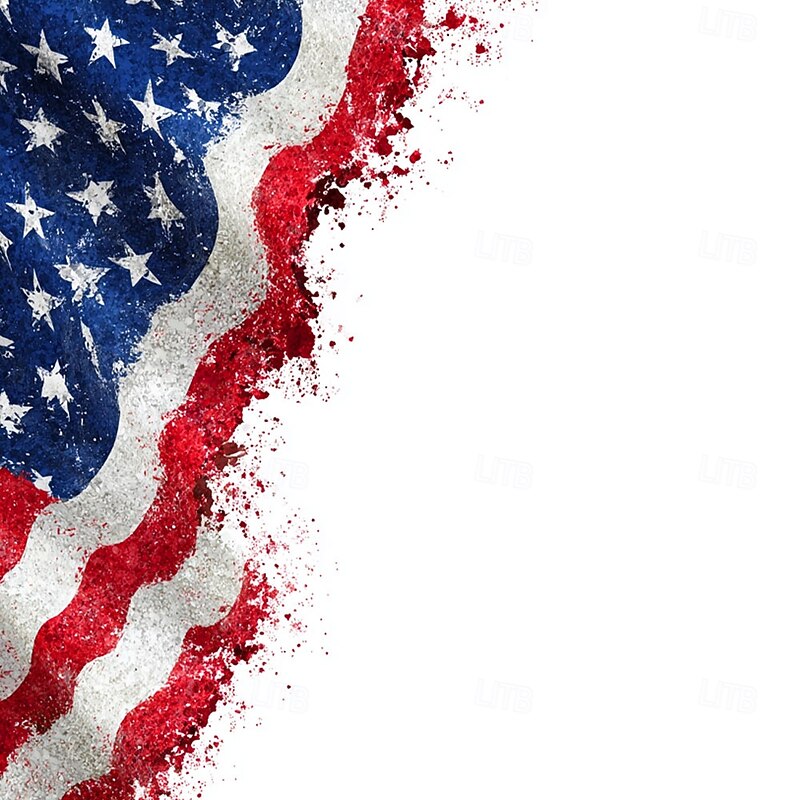 American Independence Day Men's American Flag Zip Polo Shirts Short Sleeve Polo Shirts Collared Shirts Casual Athleisure Daily Wear 3D Print Summer White Blue3