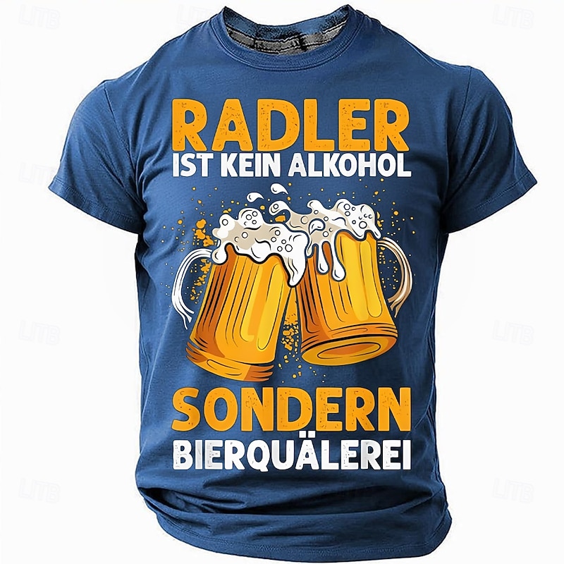 Oktoberfest Men's Funny Beer T Shirt Short Sleeve T shirt 3D Print Crew Neck Shirt Fashion Exaggerated Daily Party Street Casual Black Red Blue Summer Spring Clothing Apparel S M L XL XXL XXXL2