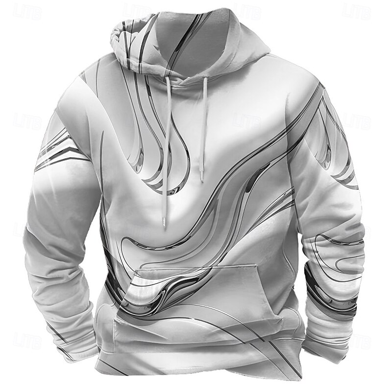 Men's Geometric Hoodies Sweatshirt Casual Long Sleeve Crew Neck Holiday Streetwear Yellow Blue Drawstring Fall Winter Designer4