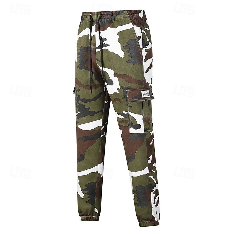 Men's Hiking Pants Trousers Fleece Pants Thermal Pants Camo Outdoor Regular Fit Waterproof Windproof Bottoms Pocket Elastic Waist Army Green Green Camping / Hiking Running S M L XL XXL4