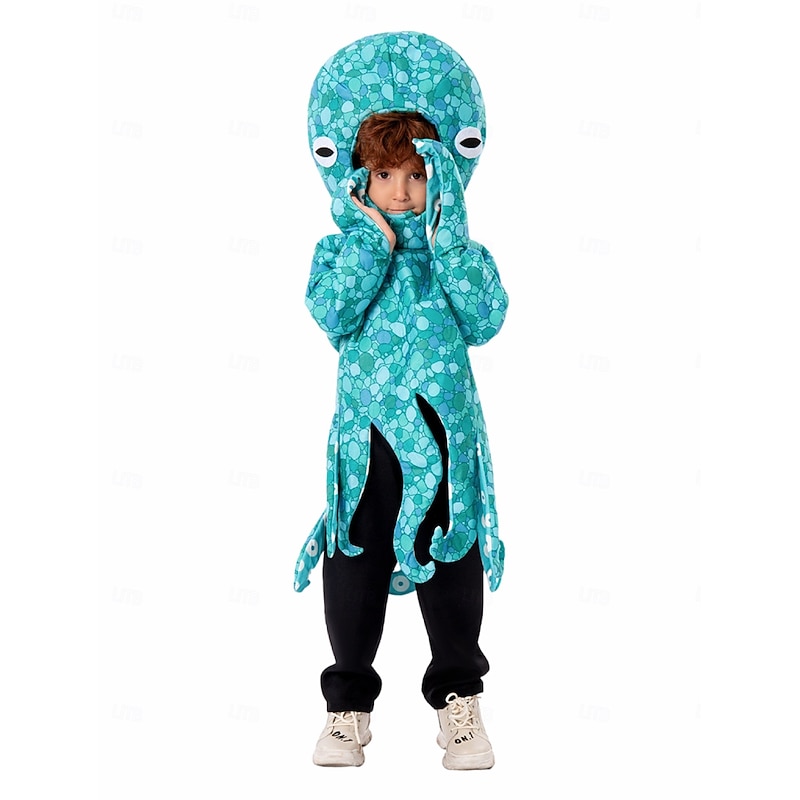 Octopus Halloween Cosplay Costume Top Fairy Tail Animal Cosplay Kid's Boys' Girls' Carnival Easter World Book Day Performance Educational Dress Up School Event Dress Up Easy Halloween Costumes Dress