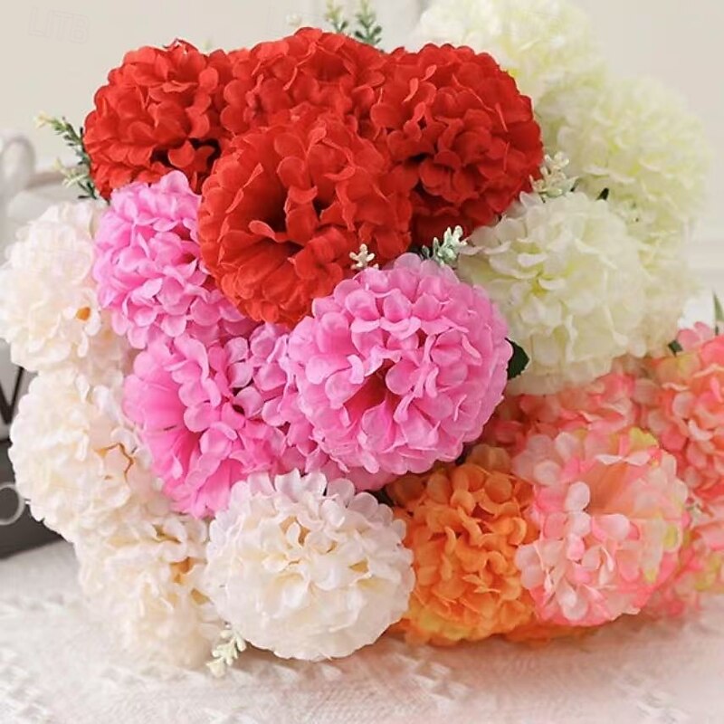 1 Bouquet of 7 Large Head Watercolor Dragon and Phoenix Artificial Flowers, Realistic Bridal Bouquet for Wedding, Celebration, Home and Party Decoration4