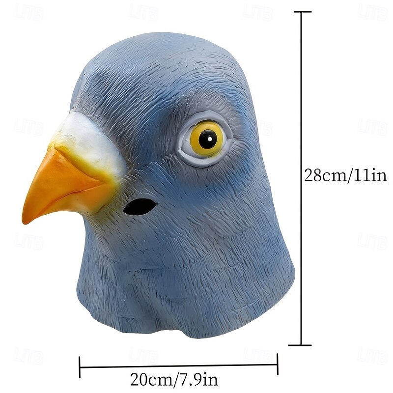 Halloween Pigeon Mask for Adults Realistic Scary Costumes Latex Face Mask, Funny Bird Head Mask for Halloween Party Cosplay and Pranks2