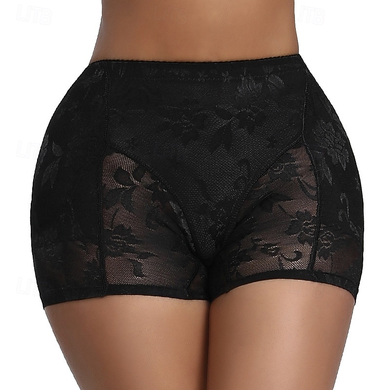 Women's Shapewear Fashion Pure Color Lace Shorts Daily Sleeveless Black Beige Summer Spring Fall Winter Slim4