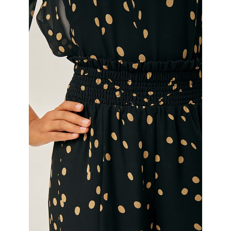 Polka Dot Chiffon Wide-Leg Culottes4