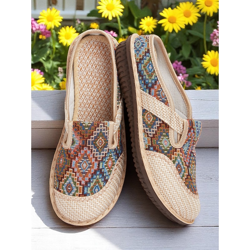 Women's Ethnic Slip-On Mules – Vintage-Inspired Comfortable Flats for Garden Walks, Nature Travel and Boho Outfits4