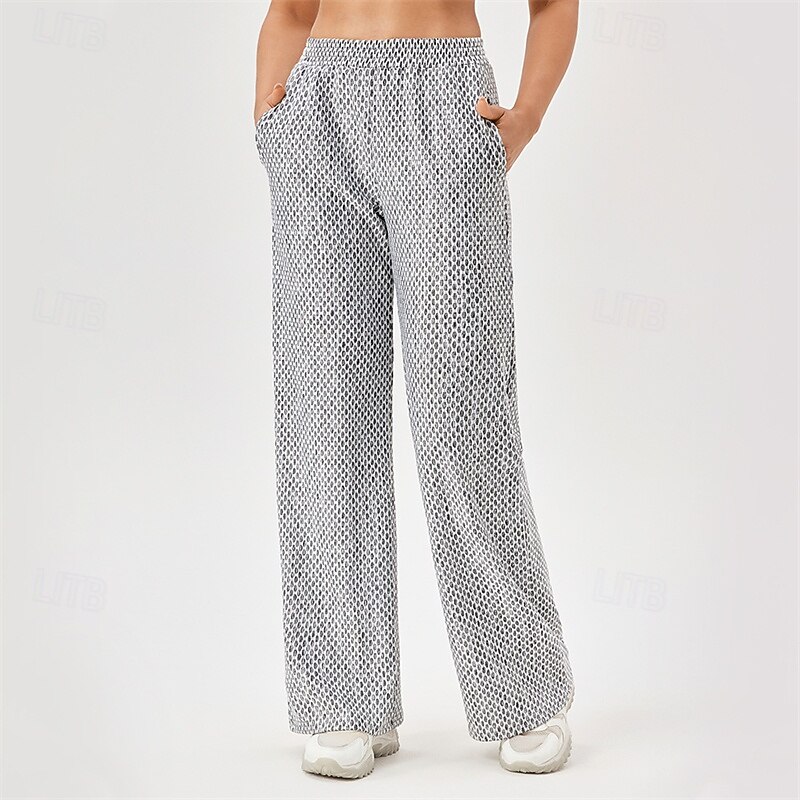 Women's fitness pants Pilates Pants Yoga Pants Three-dimensional honeycomb texture with Pockets Lightweight High Waist Pilates Gym Zumba Bottoms Solid Color Yellow Pink Red Fall Sports Activewear3