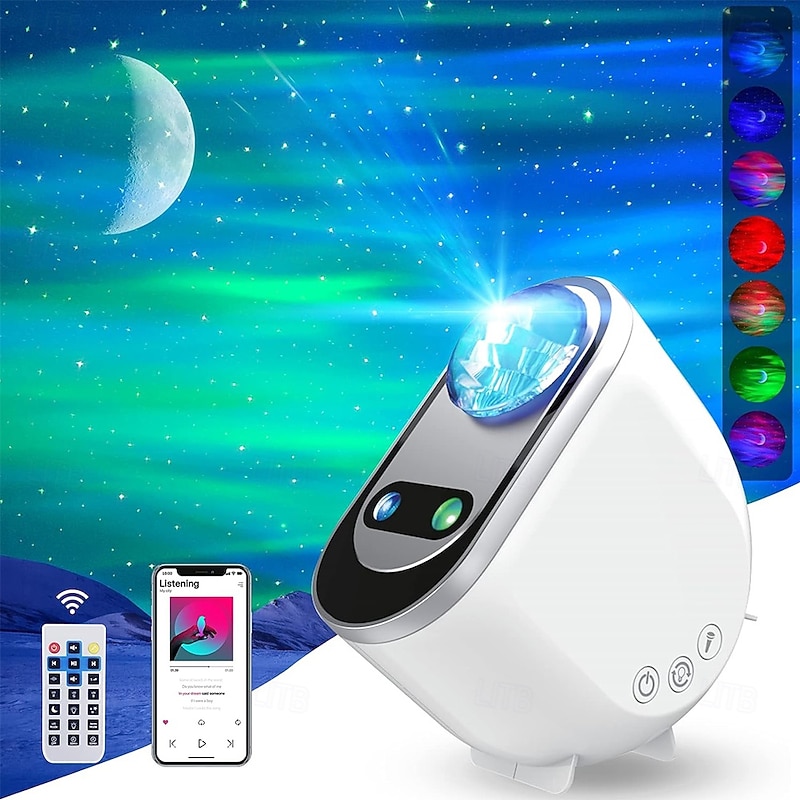Galaxy Aurora Projector 3 in 1 LED Northern Lights Star Projector 6 White Noise Starry Moon Light with Bluetooth Speaker for Adult Kids Gift Bedroom Room Decor