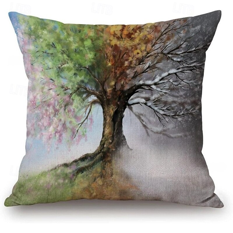 Landscape Forest Decorative Toss Pillows Cover 1PC Soft Square Couch Cushion Case Pillowcase for Bedroom Livingroom Sofa Chair3