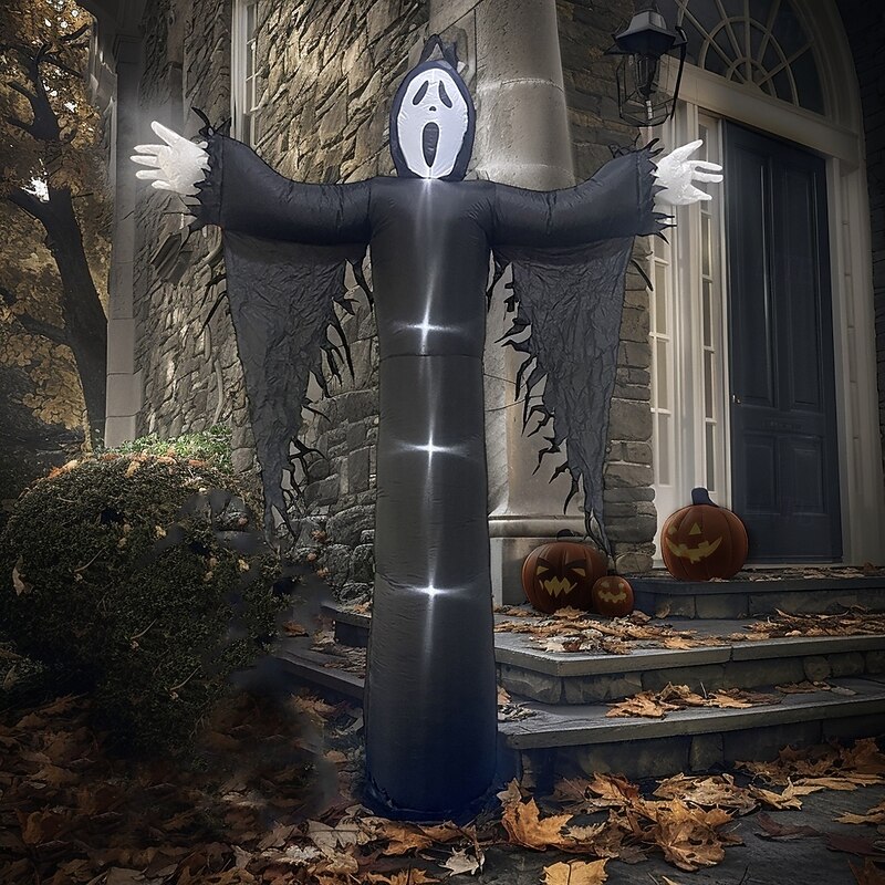 1 Pc 3.6M Halloween Outdoor Inflatable Air Model LED Light Black Ghost Air Model Courtyard Garden Lawn Path Party Atmosphere Decoration Light2