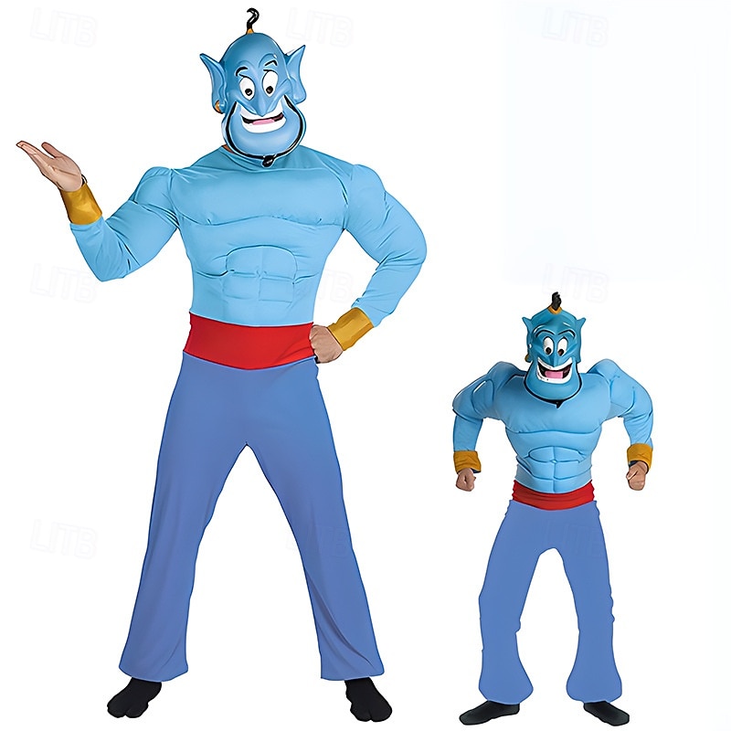 Aladdin Fairy Tale Genie Outfits Costume Storybook Characters Cosplay Movie Cosplay for Boys Kid's Halloween Performance Educational Dress Up School Event Dress Up