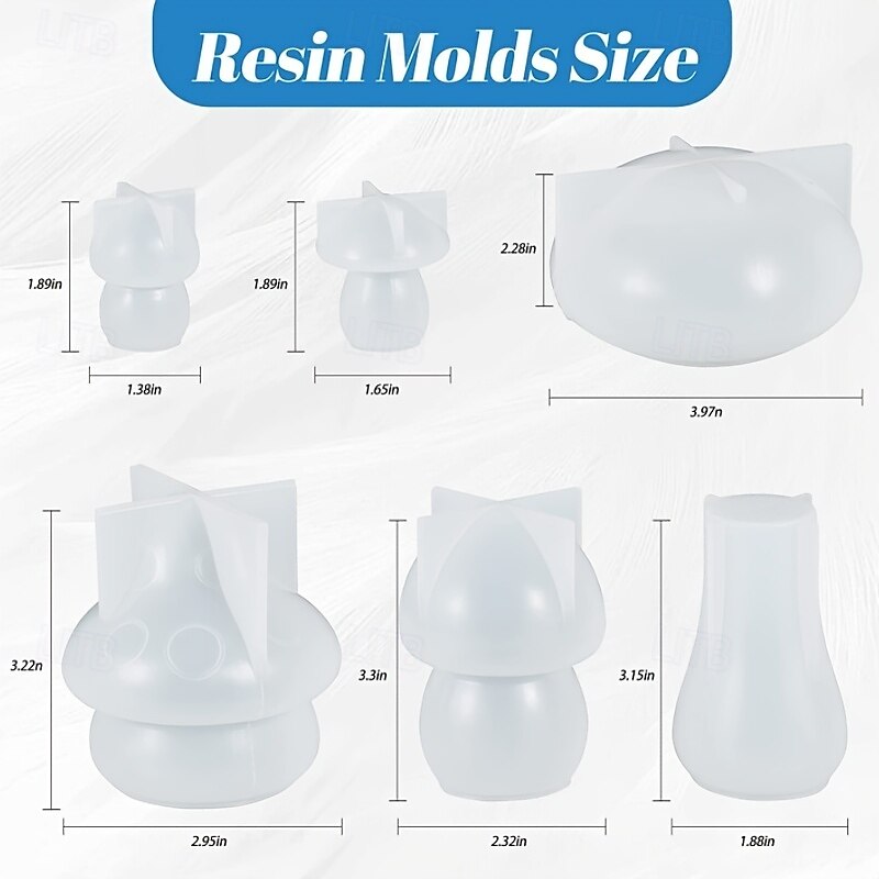 5Pcs Mushroom-Shaped Silicone Molds Set - Create Unique Home Decors with 5 Different Size Molds for Epoxy Resin Casting DIY Craft and Artistic Projects - Ideal for Crafting Jewelry Making4