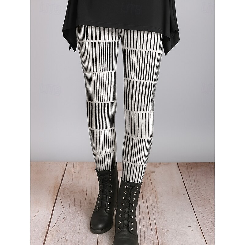 Women's Leggings Vacation Vintage Ethnic Style Ankle-Length High Waist Graphic Abstract 3D Print Quick Dry Breathability Soft Stretchy Outdoor Home Causal Black White Yellow Blue Fall Regular Fit4